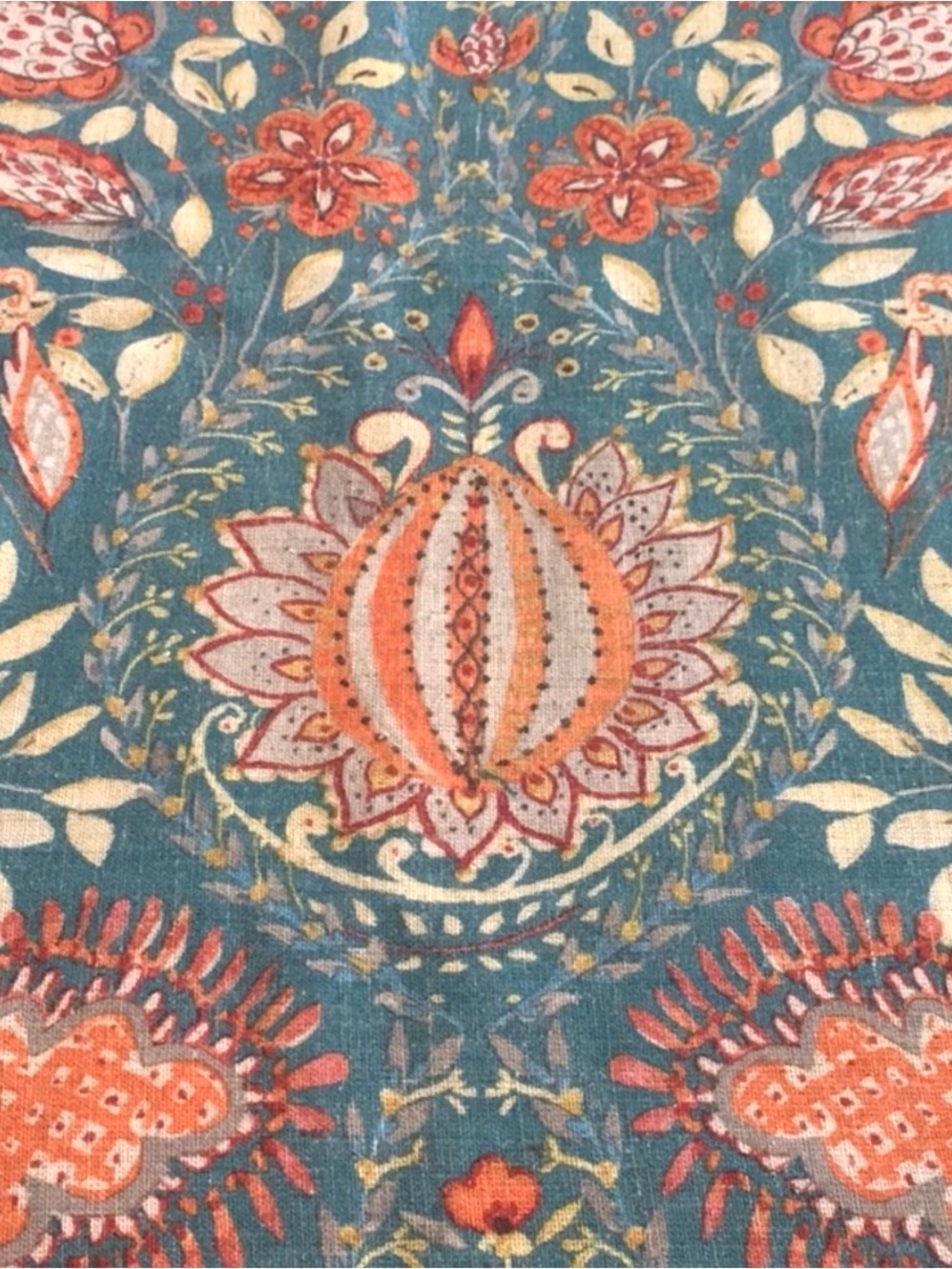 Dena Home by Bardwil Teal Bohemian Jacobean Floral Botanical Tablecloth 52x70”